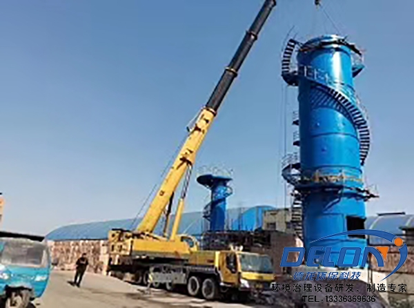 磚廠煙氣脫硫設(shè)備安裝現(xiàn)場(chǎng)